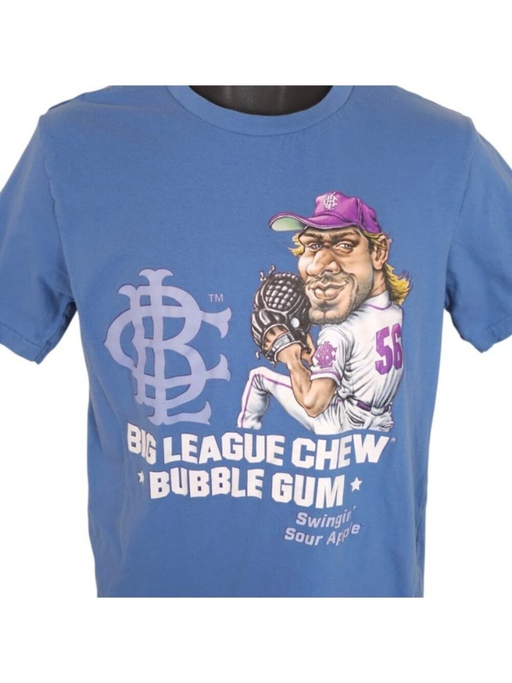 Big League Chew Bubble Gum T Shirt Mens Size Small Blue Swingin Sour Apple